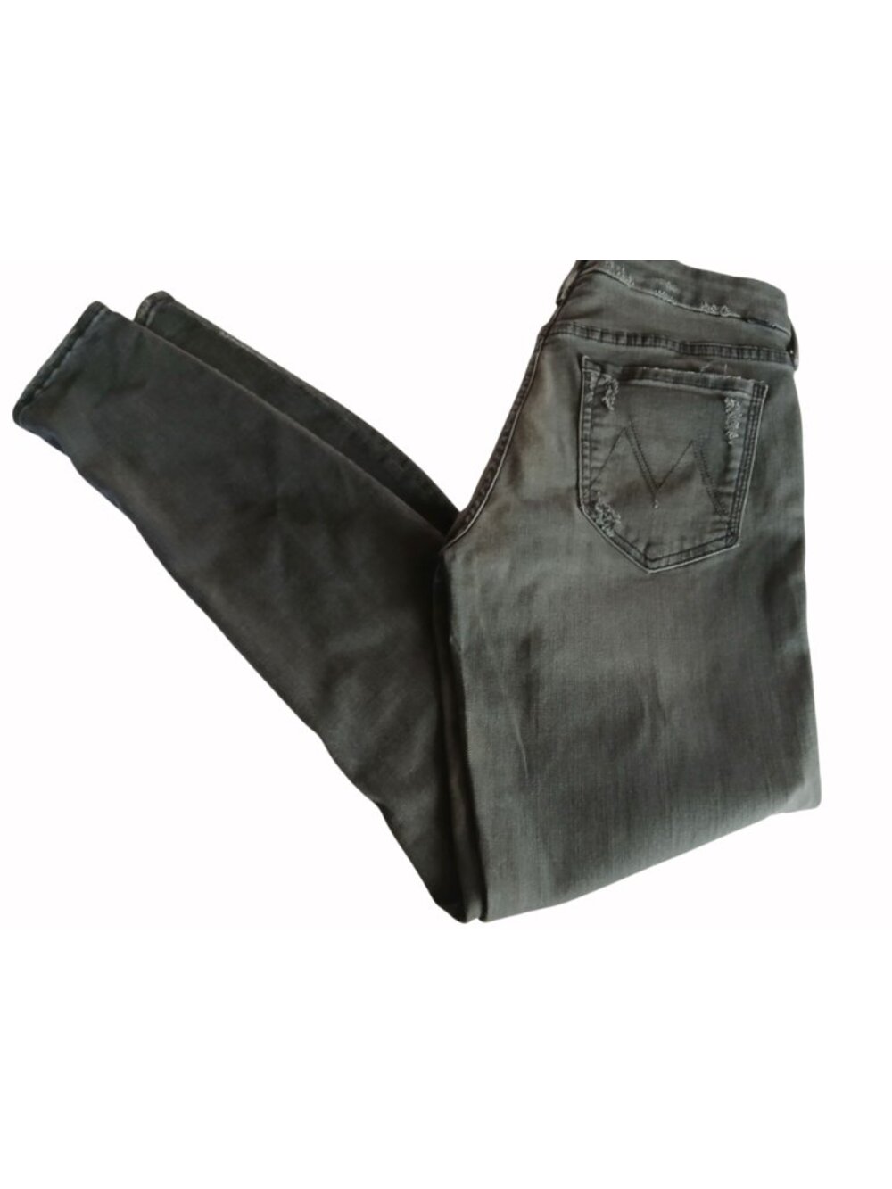 Mother Womans Skinny Gray Distressed Jeans Size 29 Looker Last Chance Saloon - Picture 13 of 16